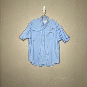Columbia PFG Men's Blue Short Sleeve Vented Fishing Shirt XL